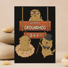 Lycklig Groundhog Day Vykort