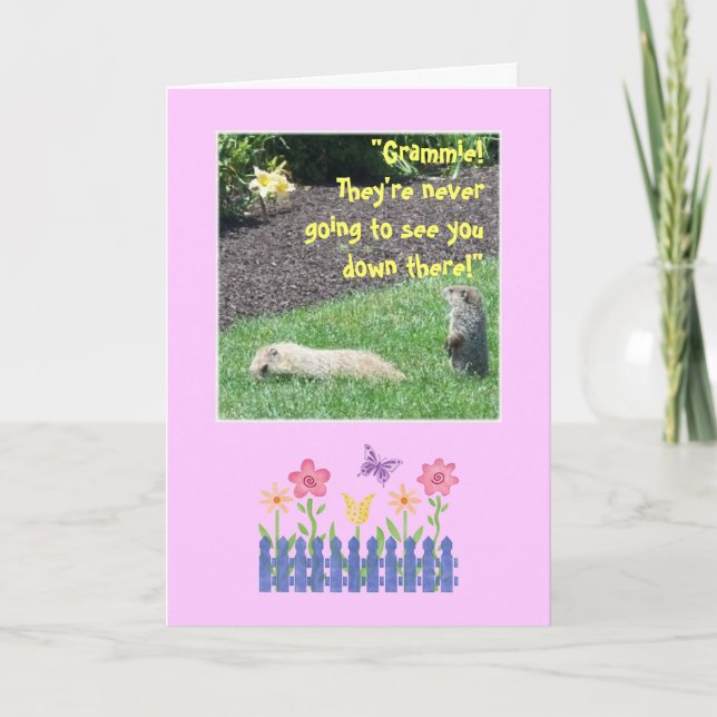 Lycklig Groundhog födelsedagmormor! Kort (Framsida)