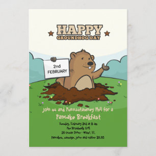 Lycklig Groundhog inbjudan