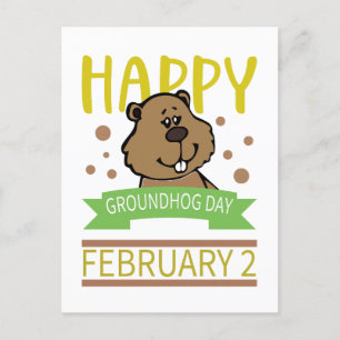 Lycklig Groundhogs dag 2 februari Vykort