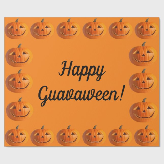 Lycklig Guavaween Jack-O-Lanternor Wrapping Papper Presentpapper (Platt)