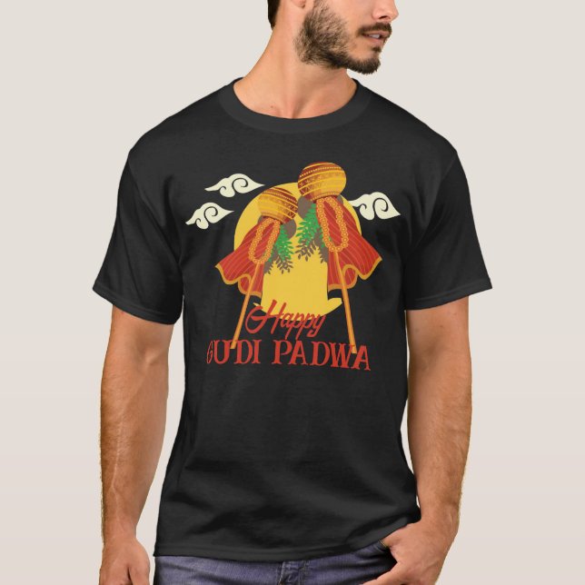 Lycklig Gudi Padwa, gudi T Shirt (Framsida)