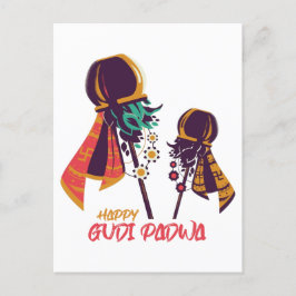 Lycklig Gudi Padwa Vykort