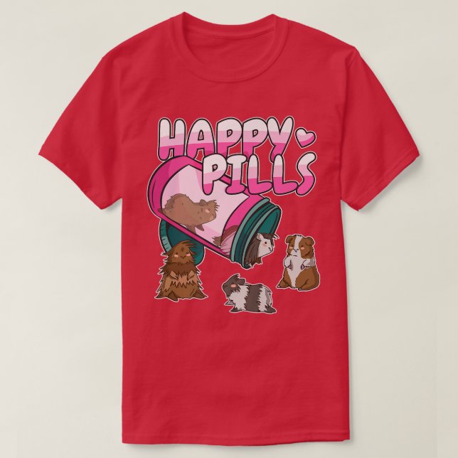 Lycklig Guinea Grisar T Shirt (Design framsida)