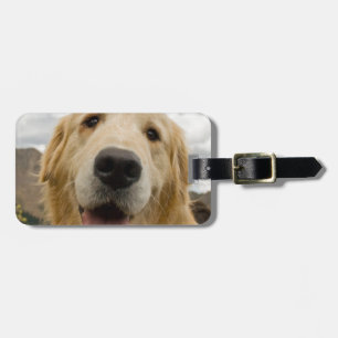 Lycklig guld- Retriever Bagagebricka