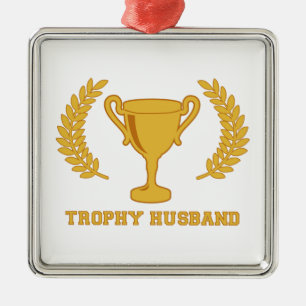 Lycklig guld- trofémake julgransprydnad metall