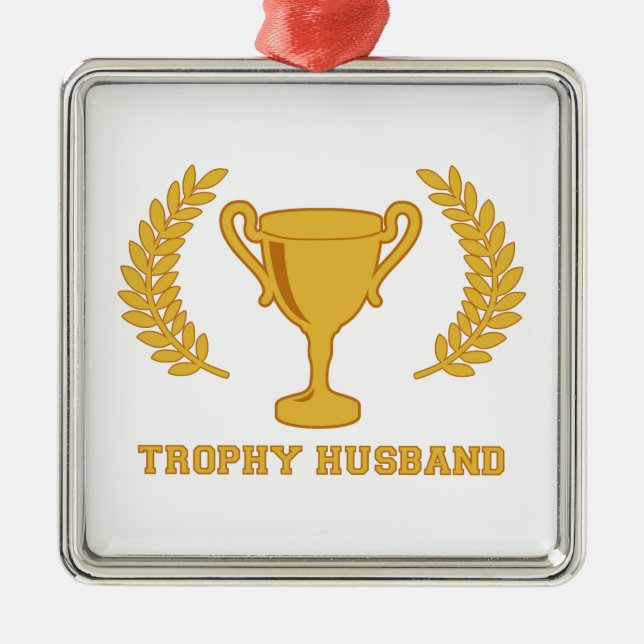 Lycklig guld- trofémake julgransprydnad metall (Framsidan)