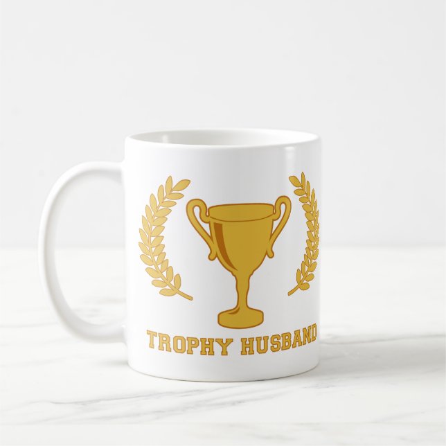 Lycklig guld- trofémake kaffemugg (Vänster)