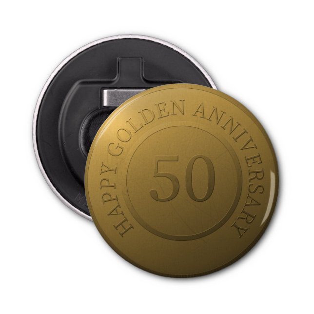 Lycklig guldårsdagen bröllop flasköppnare (Framsidan)