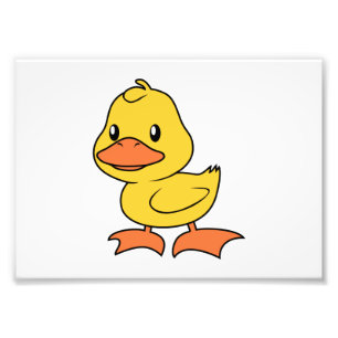 Lycklig gullig gul Duckling Fototryck