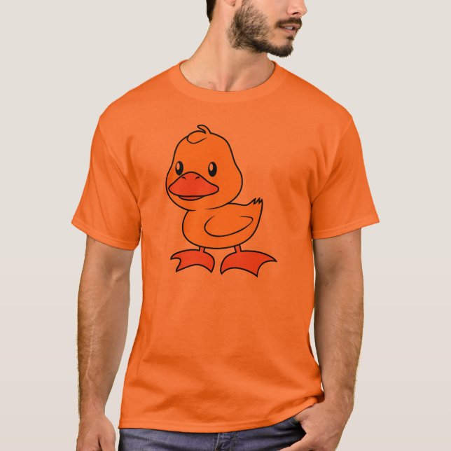 Lycklig gullig gul Duckling T-shirt (Framsida)