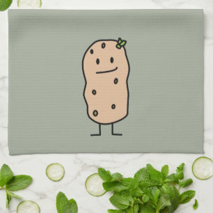 Lycklig gullig le potatis kökshandduk