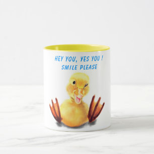 Lycklig Gult Anka Funny Mug - Anpassningsbar Text Mugg