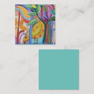 Lycklig gult fågelkonst anteckningskort