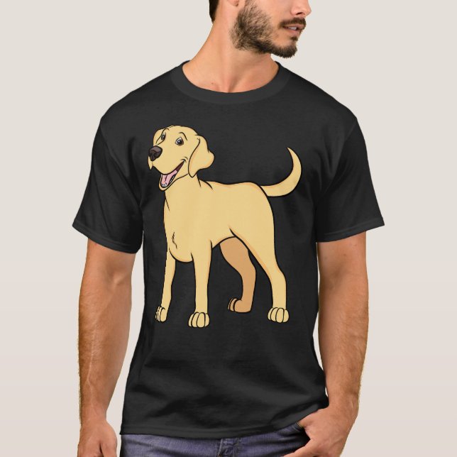 Lycklig Gult Labrador Retriever T Shirt (Framsida)