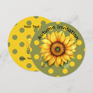 Lycklig Gult och Grönt Solros på Polka Dot