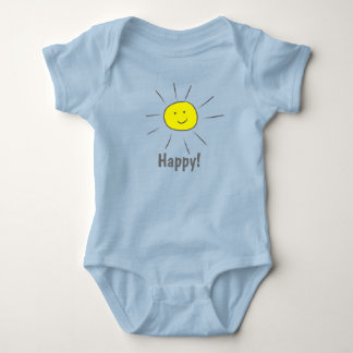 Lycklig Gult Sol med Smiley face - T Shirt