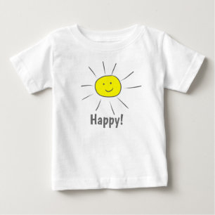 Lycklig Gult Sol med Smiley face T Shirt