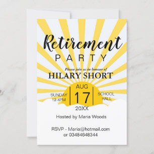 Lycklig gult, sol, rocka pension party inbjudningar