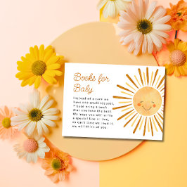 Lycklig Gult Sunshine Boho Bokar for Baby Shower Tilläggskort