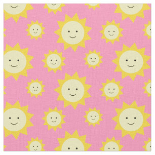 Lycklig Gult Sunshine Rosa - bakgrund Tyg