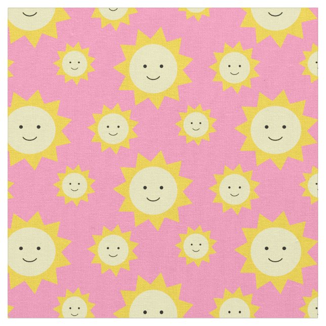 Lycklig Gult Sunshine Rosa - bakgrund Tyg (Närbild)