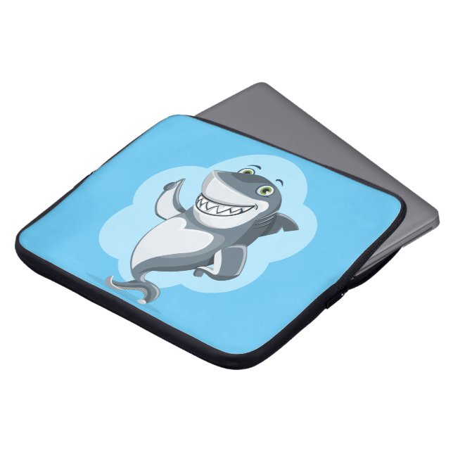 Lycklig haj laptop sleeve (Framsida topp)