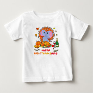 Lycklig Hallo Elephant Drinking Vin Tack Gift T Shirt