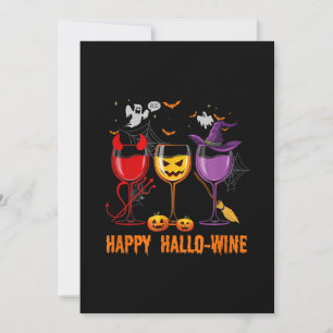 lycklig hallo-vin, lustigt halloween glas vin-dryc julkort