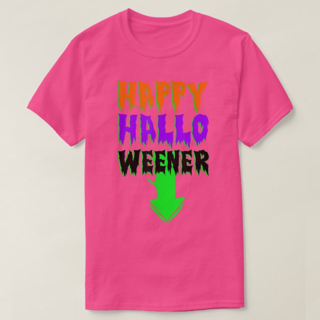Lycklig Hallo Weener Scary Halloween Costumes T Shirt (Design framsida)