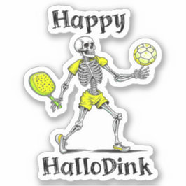 Lycklig Hallodink | Halloween och Pickleball Pun Klistermärken
