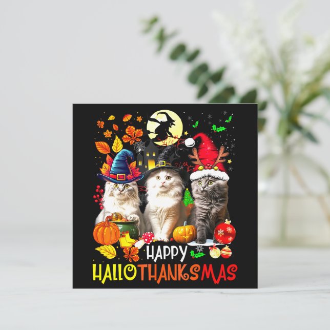 Lycklig HalloTackMas Cats (Stående Fram)