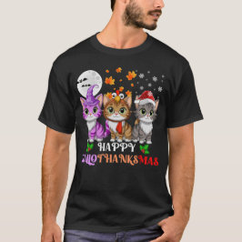 Lycklig HalloTackMas Cats T Shirt