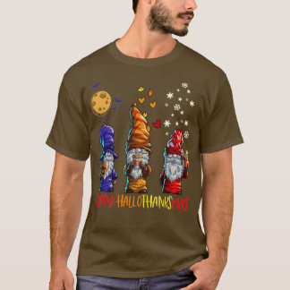 Lycklig HalloTackMas Gnomes Halloween-Thanksgiving T Shirt