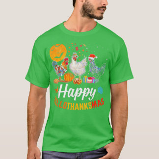 Lycklig HalloTackMas Halloween Thanksgiving Julaft T Shirt