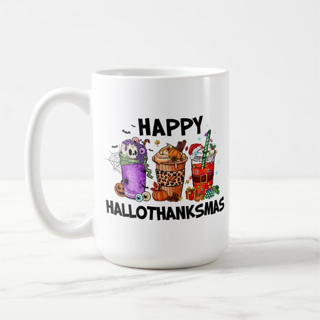 Lycklig HalloTackMas Kaffemugg (Vänster)