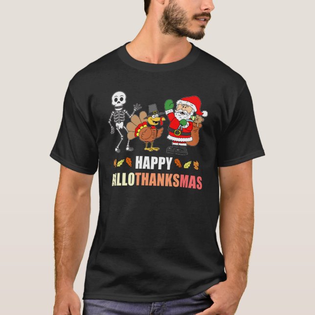Lycklig HalloTackMas T Shirt (Framsida)