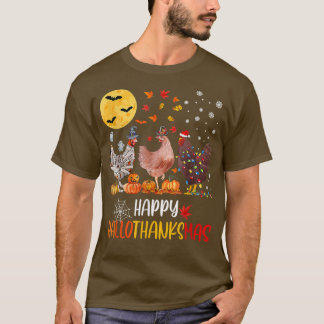Lycklig Hallothankmas Chicken T Shirt