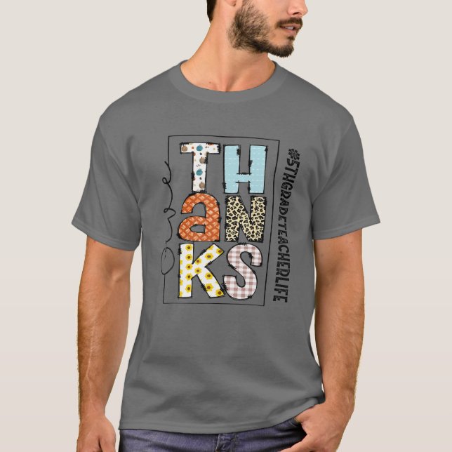 Lycklig Hallothanksmas 5:e Klass Lärarlivets tack T Shirt (Framsida)