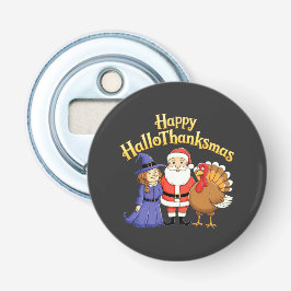 Lycklig HalloThanksmas Älskare Design- Perfekt Hal Flasköppnare