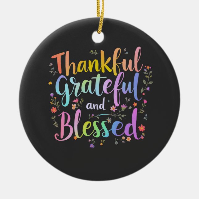 Lycklig HalloThanksmas Älskare Design- Perfekt Hal Julgransprydnad Keramik (Framsidan)