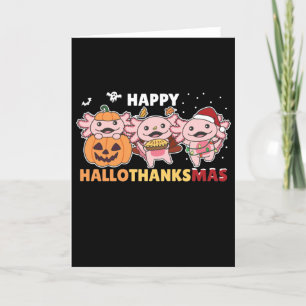 Lycklig Hallothanksmas Axolotl jul Axolotls Helgkort