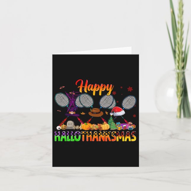 Lycklig Hallothanksmas Badminton Witch Hat jul Kort (Framsida)