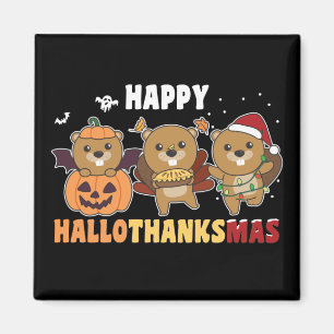 Lycklig Hallothanksmas Beaver jul Beaver Magne Magnet