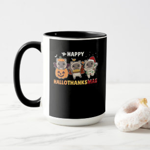 Lycklig Hallothanksmas Cat jul Elephant Mugg