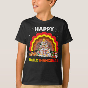 Lycklig Hallothanksmas Corgi jul Shirt Merry T