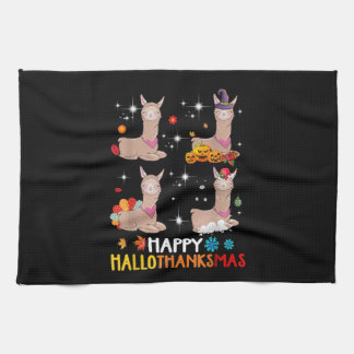 Lycklig Hallothanksmas Cute Witch Turkiet Santa Ll Kökshandduk