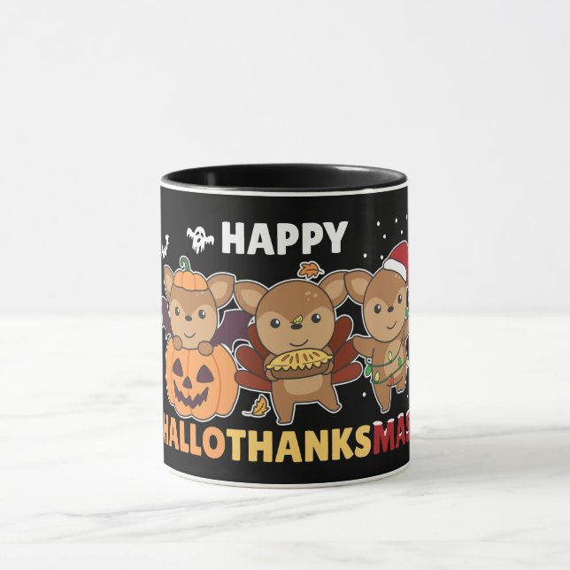 Lycklig Hallothanksmas Deers jul Hjort Mugg (Center)