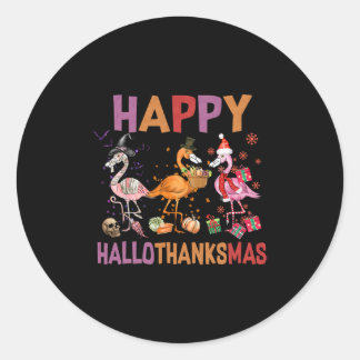 lycklig hallothanksmas flamingo halloween thanksgi runt klistermärke