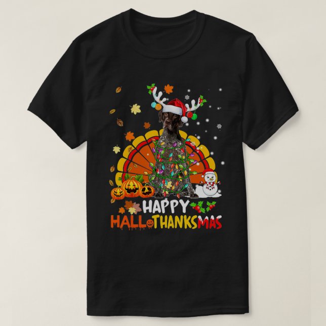 Lycklig Hallothanksmas German Shorthar Pointer Do T Shirt (Design framsida)